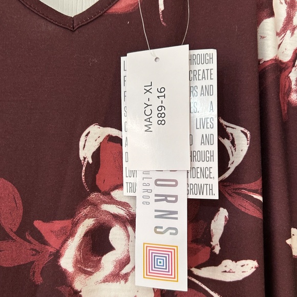LuLaRoe Macy dresses, NWT, XL, Burgundy floral and Black/white marble - Picture 14 of 16